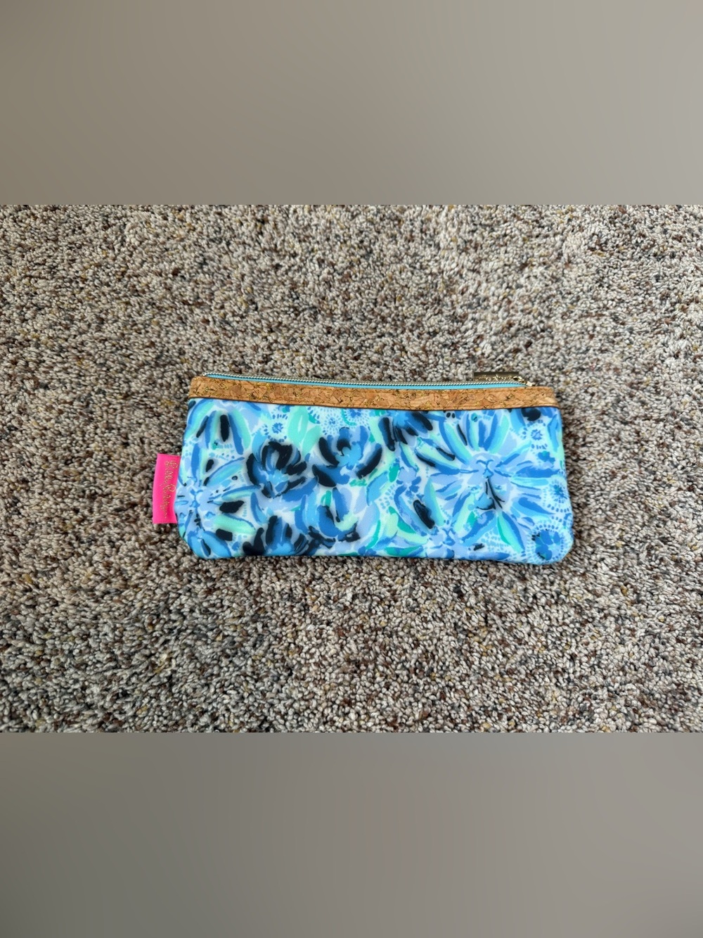 Lilly Pulitzer Pencil Pouch / Cosmetic Bag - Iris Blue Print